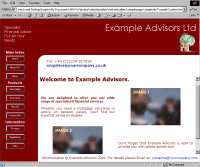 An example website with one client's style applied